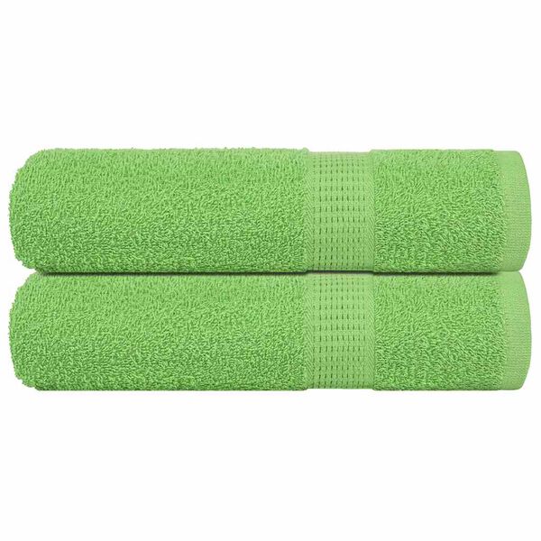vidaXL Hand Towel Set of 2 Apple Green 100% Cotton 19.7 x 39.4 in