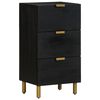 vidaXL Sideboard Black Engineered wood, Solid mango wood, Brass Medium