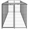vidaXL Dog Kennel Black and Silver Grey Powder-coated steel 65.0 ft²