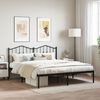 vidaXL Bed Frame Black Powder-Coated Steel 63x79 in Bed Frame