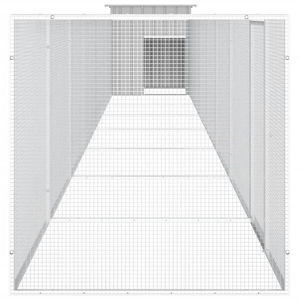 vidaXL Chicken Cage Grey Galvanized Steel Extra Large Expandable