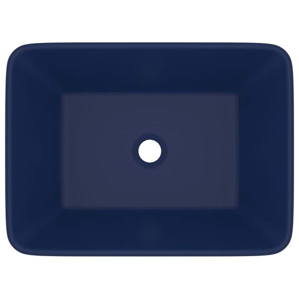 vidaXL Luxury Wash Basin Matt Dark Blue 16.1x11.8x4.7" Ceramic