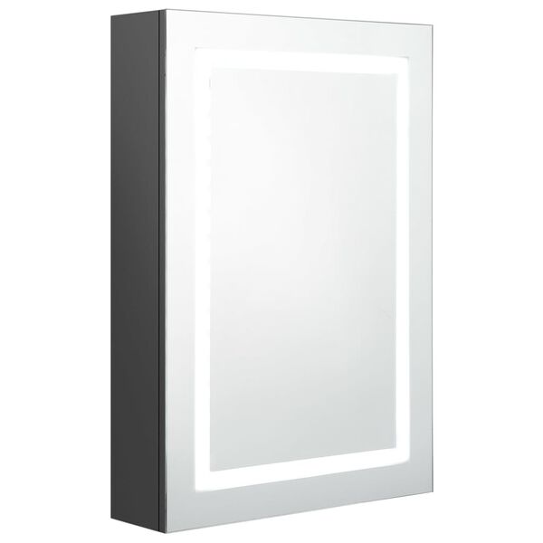 vidaXL Bathroom Cabinet Gray MDF with melamine finish, glass Medium