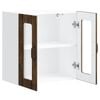 vidaXL Kitchen Wall Cabinet Smoked Oak Engineered Wood and Glass