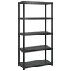 vidaXL Storage Shelf 5-Tier Black 72.0x18.0x72.8" Plastic (2x147686)