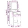vidaXL Dressing Table with Drawer Brown Oak 19.69 x 16.14 x 53.15 in
