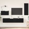vidaXL Wall TV Cabinet Wall-mounted 4 pcs Black Oak Engineered Wood