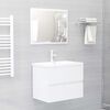vidaXL Sink Cabinet with Built-in Basin High Gloss White Engineered Wood