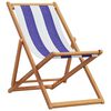 vidaXL Beach Chair Set of 2 Blue and White