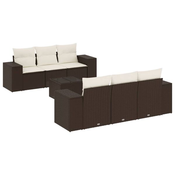 vidaXL Garden Sofa Set Brown