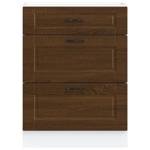 vidaXL Kitchen Base Cabinet Brown Oak Engineered Wood Standard