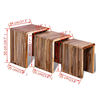 vidaXL Side Table Set of 3 Various shades of teak Reclaimed teak