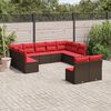 vidaXL 11 Piece Garden Sofa Set with Cushions Brown Poly Rattan