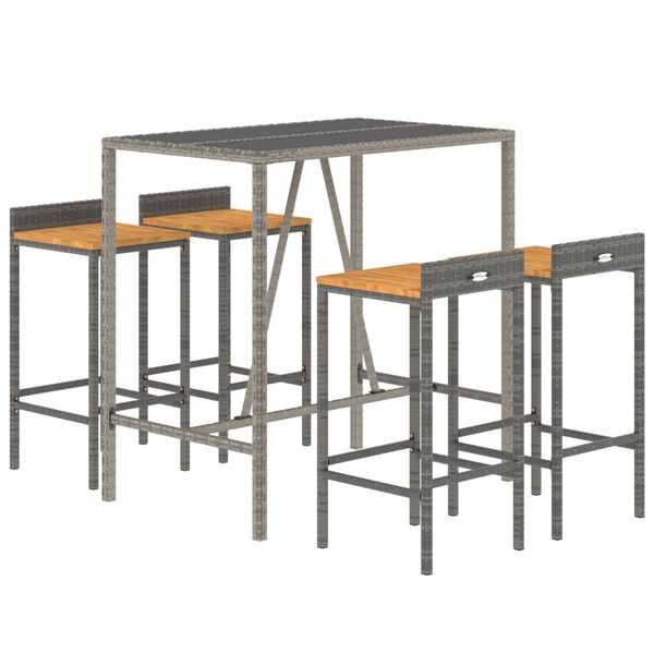vidaXL Garden Bar Set Grey