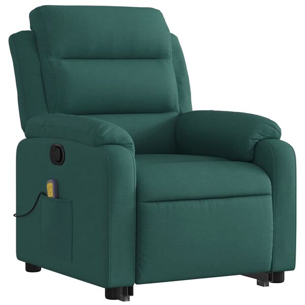 vidaXL Stand Up Massage Recliner Chair Dark Green