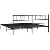 vidaXL Metal Bed Frame without Mattress with Headboard Black 72"x83.9"