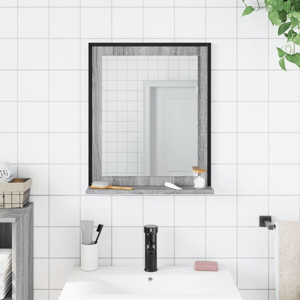 vidaXL Bathroom Mirror Grey sonoma