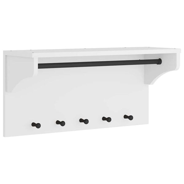 vidaXL Wall-mounted Coat Rack White Solid pine wood, engineered wood