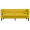 vidaXL Chesterfield Sofa with Bolsters 2-Seater Yellow Velvet