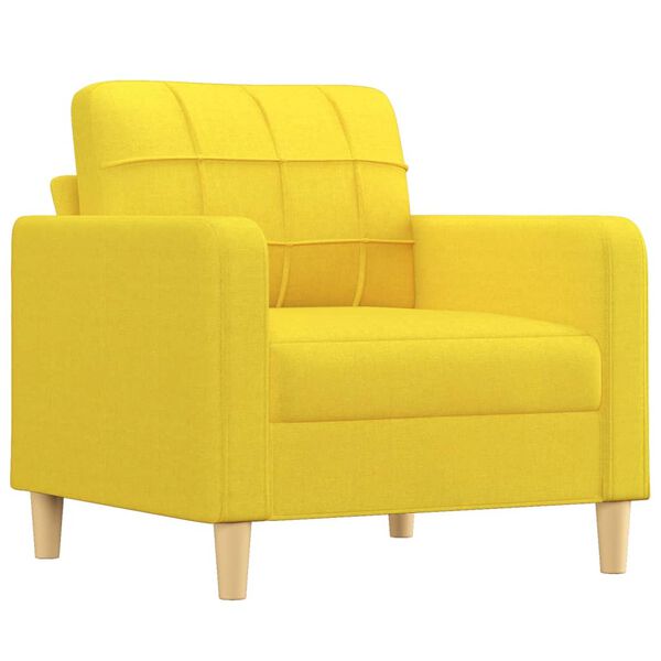 vidaXL Sofa Set Light yellow Fabric (100% polyester), metal, plywood