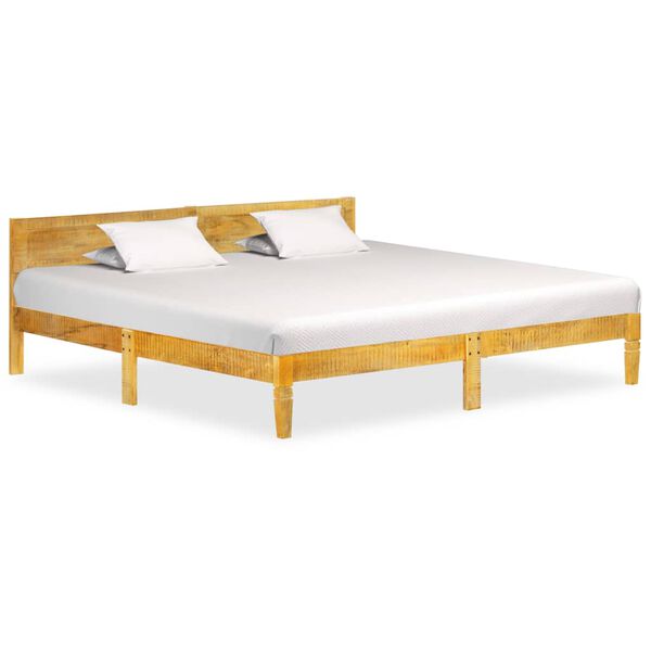 vidaXL Bed Frame Natural Mango Wood Solid Mango Wood 79 in Durable
