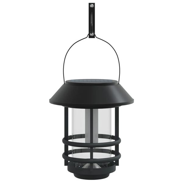 vidaXL Solar Outdoor Wall Lantern Set of 4 Black and transparent