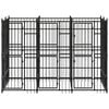 vidaXL Dog Kennel Black Powder-coated Steel Durable Dog Kennel