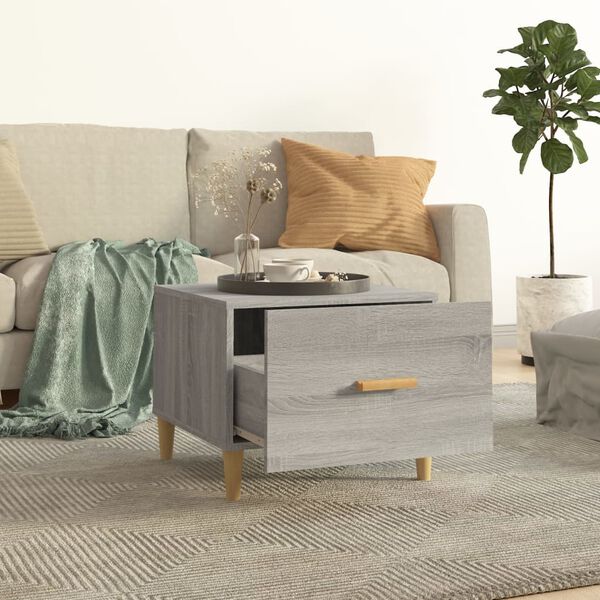 vidaXL Coffee Table Grey Sonoma Engineered Wood 19.7x19.7x15.7 in