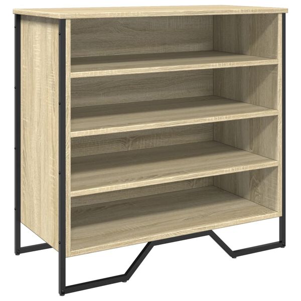 vidaXL Shoe Cabinet Sonoma oak Engineered wood, metal Medium
