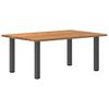 vidaXL Dining Table Light Brown Solid Oak wood top, Powder-Coated Steel legs