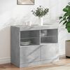 vidaXL Sideboard Concrete grey Engineered wood, glass Medium Sideboard