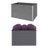 vidaXL Garden Raised Bed Gray Wood-plastic composite, Aluminum