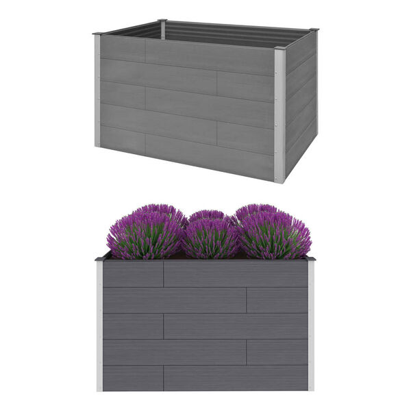 vidaXL Garden Raised Bed Gray Wood-plastic composite, Aluminum