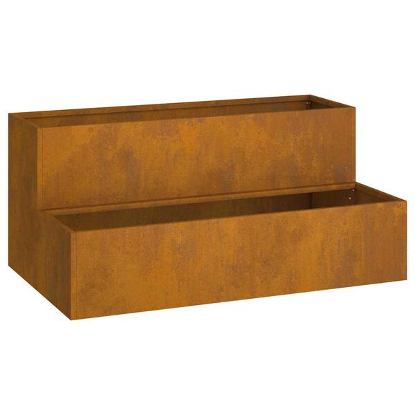 vidaXL Garden Planter Rusty 39.37 x 23.62 x 17.72 in Weathering Steel