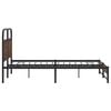 vidaXL Bed Frame Brown Oak Steel, Engineered Wood Full Sturdy