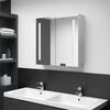 vidaXL Bathroom Cabinet Concrete Grey MDF with melamine finish, glass