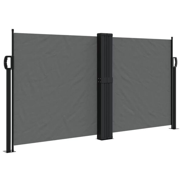 vidaXL Retractable Side Awning Anthracite Polyester with PU coating