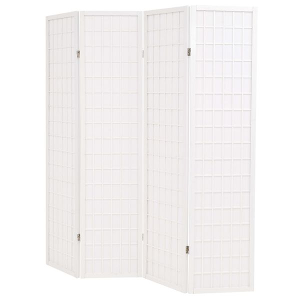 vidaXL Folding 4-Panel Room Divider Japanese Style 63"x66.9" White