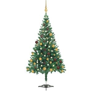vidaXL Christmas Tree Green PVC, Plastic 70.9 in Ornaments