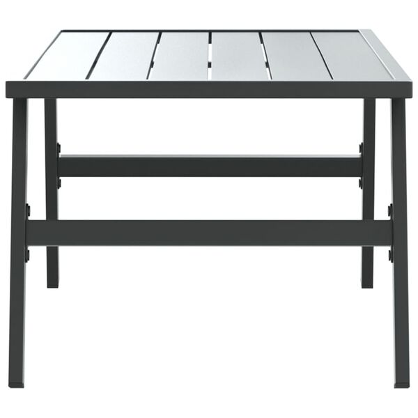 vidaXL Garden Coffee Table Black Powder-coated steel Medium Durable