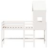 vidaXL Loft Bed White Solid pine wood 31.5x78.7 in Loft Bed