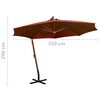 vidaXL Hanging Garden Parasol Terracotta Solid Fir Wood Large