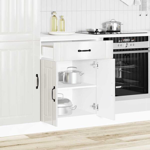 vidaXL Kitchen Base Cabinet High gloss white Engineered wood