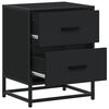 vidaXL Bedside Cabinet Set of 2 Black Engineered wood, steel Medium