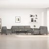 vidaXL 4 Piece Sofa Set with Cushions Dark Gray Fabric