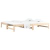 vidaXL Day Bed Natural Wood Solid Pine Wood 2x Extendable Day Bed