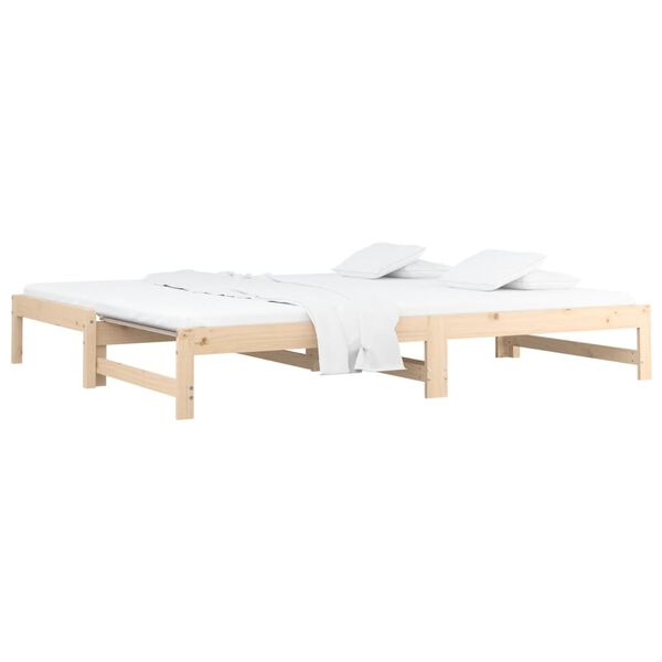 vidaXL Day Bed Natural Wood Solid Pine Wood 2x Extendable Day Bed