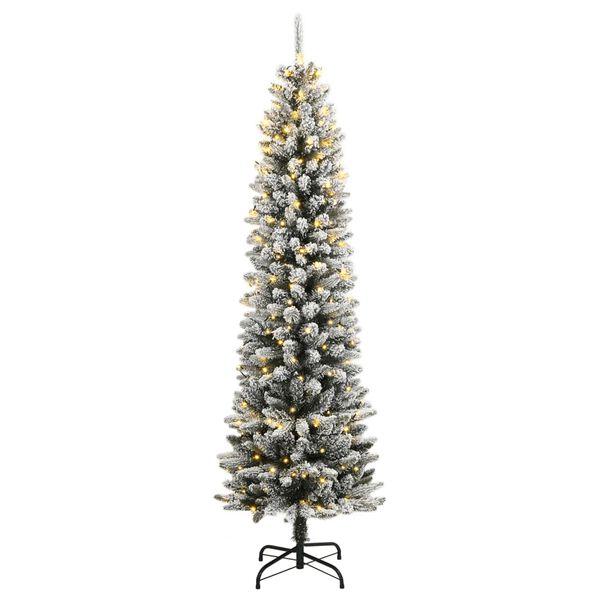 vidaXL Christmas Tree Green and white PVC 94.5 in
