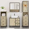 vidaXL Bathroom Furniture Set Sonoma oak Engineered wood, metal Medium