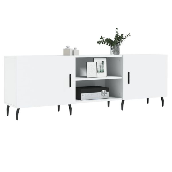 vidaXL TV Cabinet White Engineered wood and iron Medium TV Cabinet